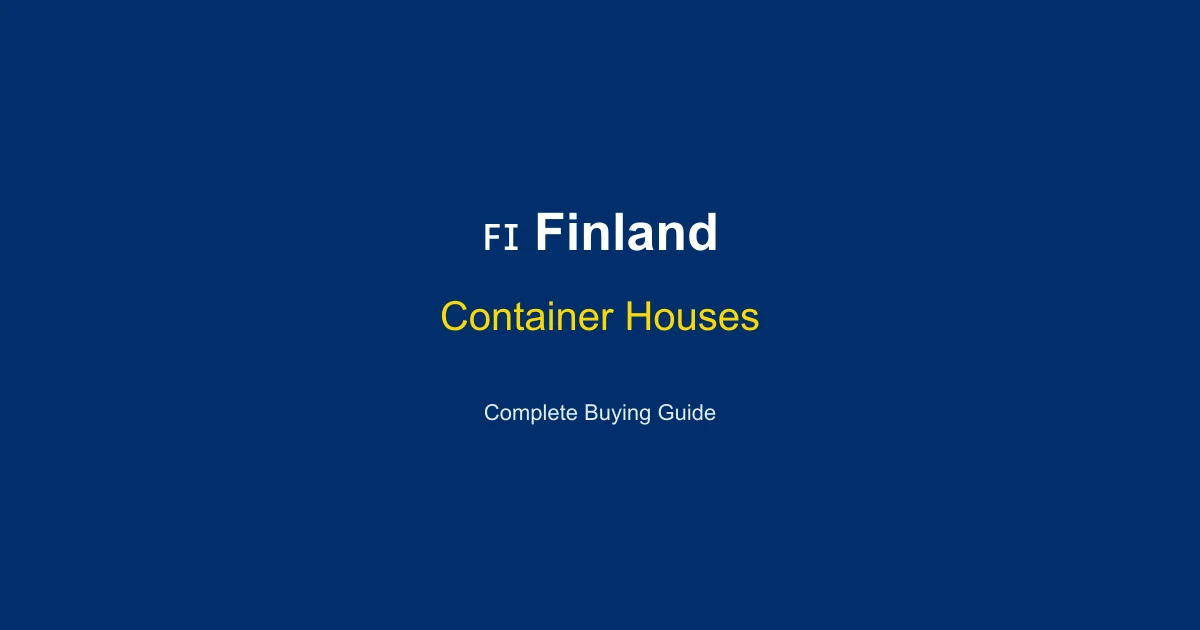 Container Houses in Finland: Price Guide 2026