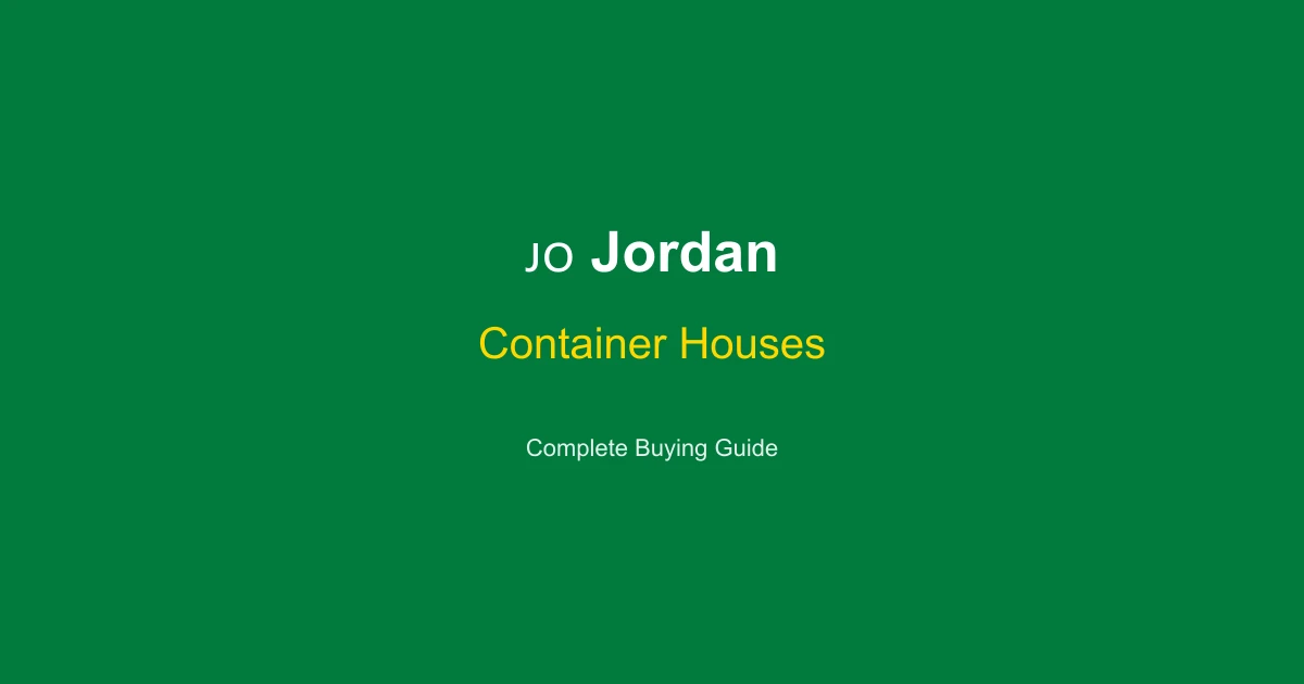 Container Houses in Jordan: Price Guide 2026