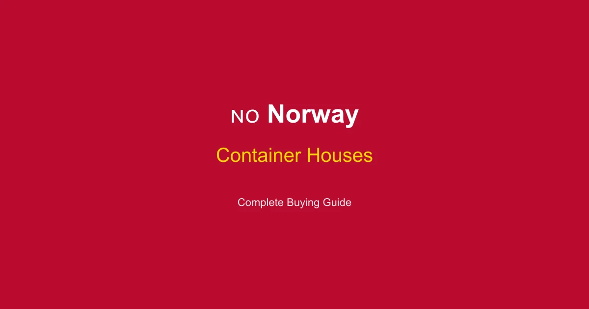 Container Houses in Norway: Price Guide 2026