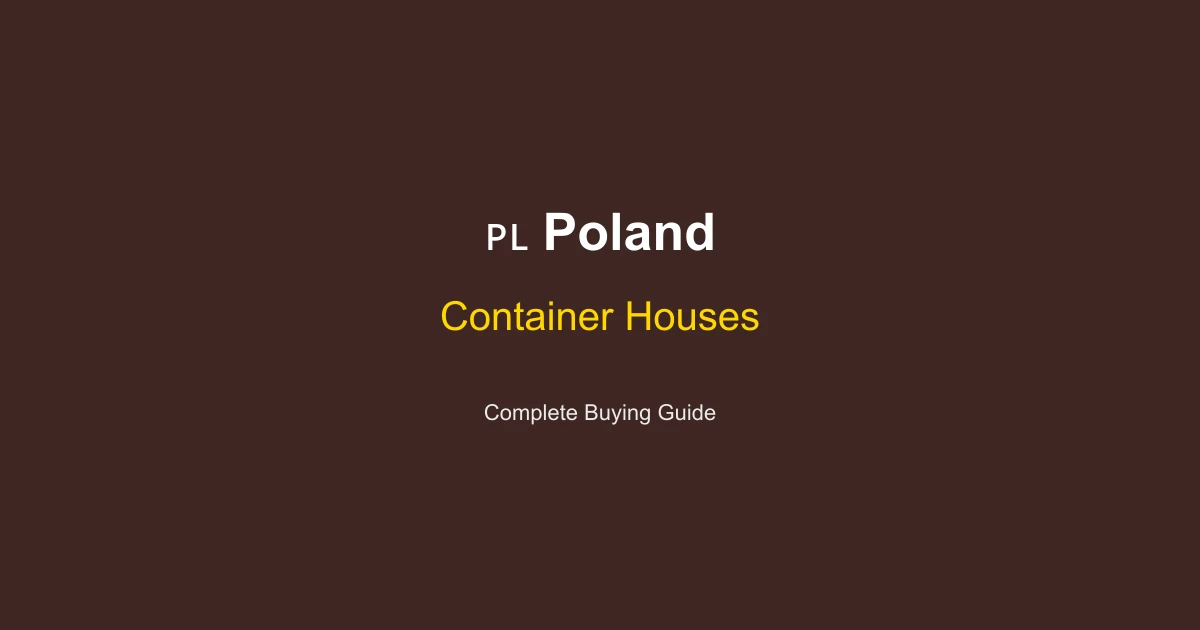 Container Houses in Poland: Price Guide 2026