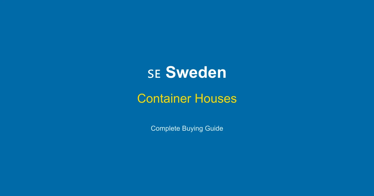 Container Houses in Sweden: Price Guide 2026
