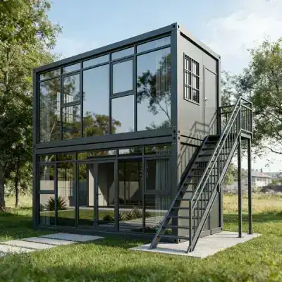 Two Room Standard Black Double Glazing Glass Curtain Wall Sunroom